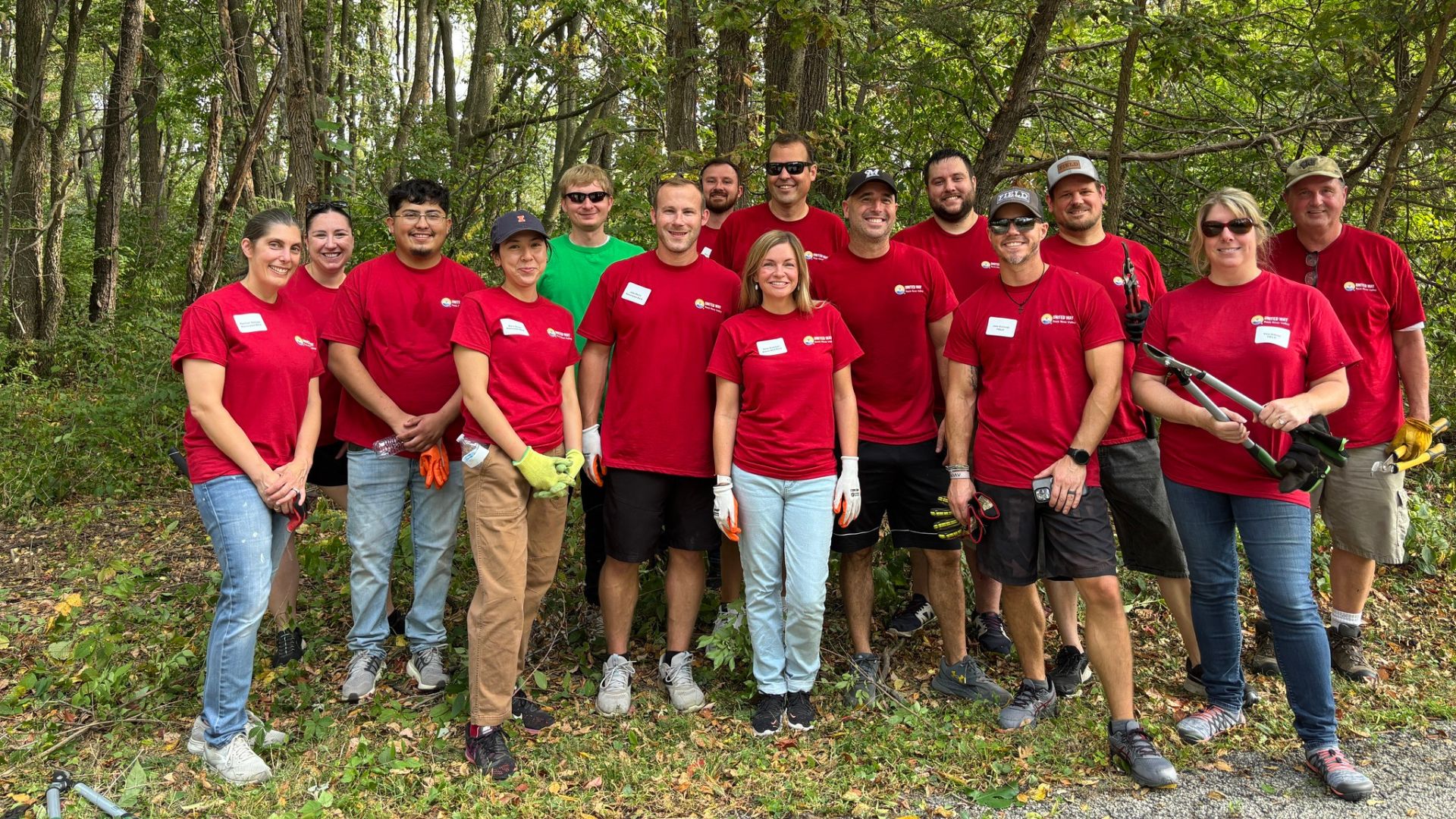 Volunteers working together during a United Way Rock River Valley Day of Caring project