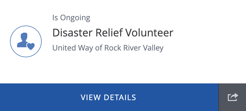 WeVolunteer disaster relief and community response volunteer opportunity