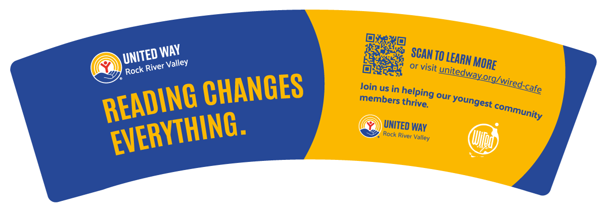 Wired Cafe x United Way Rock River Valley Coffee Sleeve