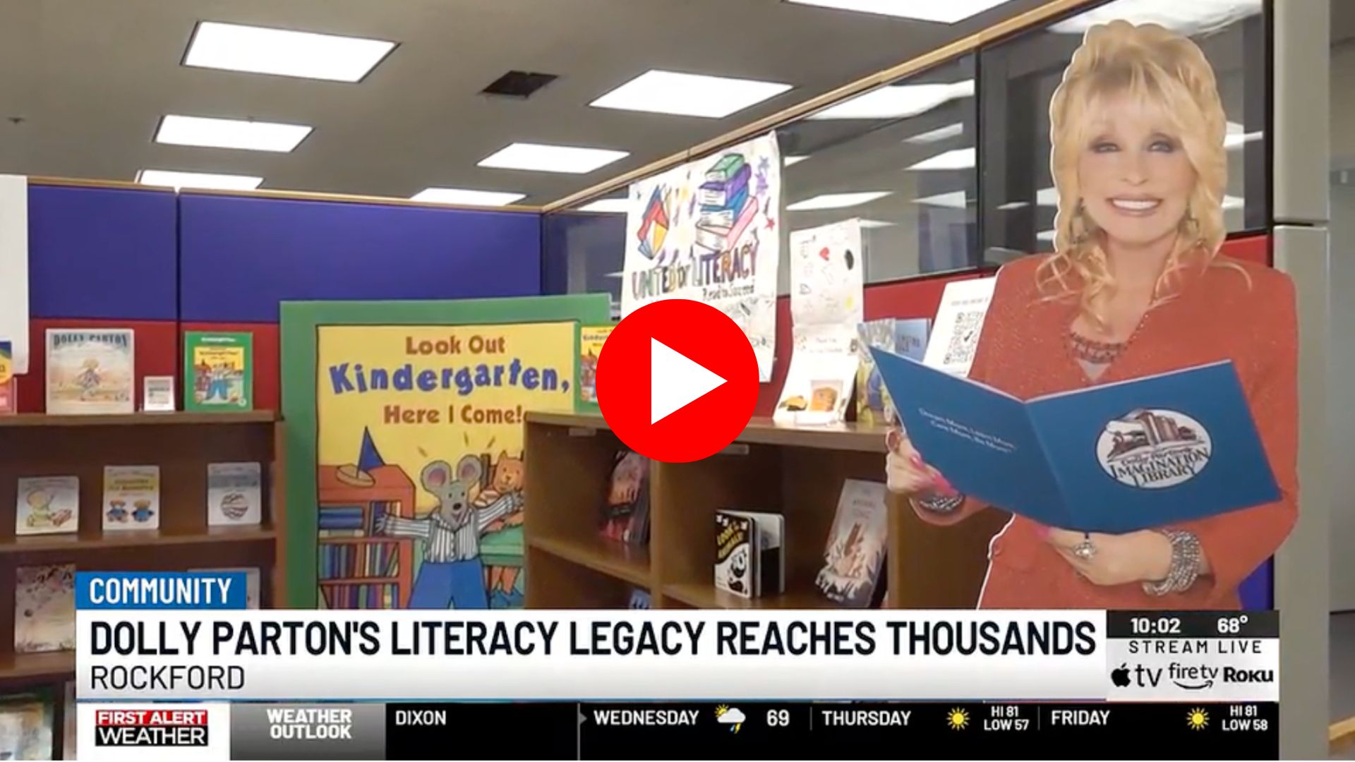 Watch Dolly Parton's literacy legacy story on Rockford News First