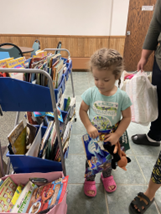 Child and Book Cart