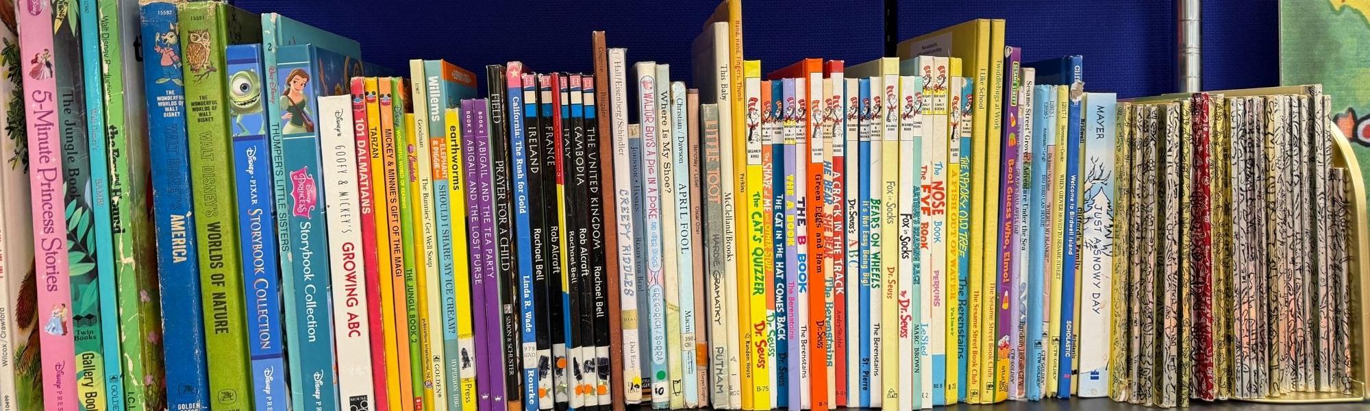 Shelf of children's books