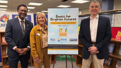 Julie Bosma, President & CEO of United Way Rock River Valley, Illinois State Representative Dave Vella (IL-68th District), and Illinois State Representative Maurice West (IL-67th District)
